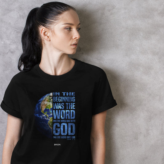 Kerusso Christian T-Shirt In The Beginning Globe | Unisex T-Shirts | 1