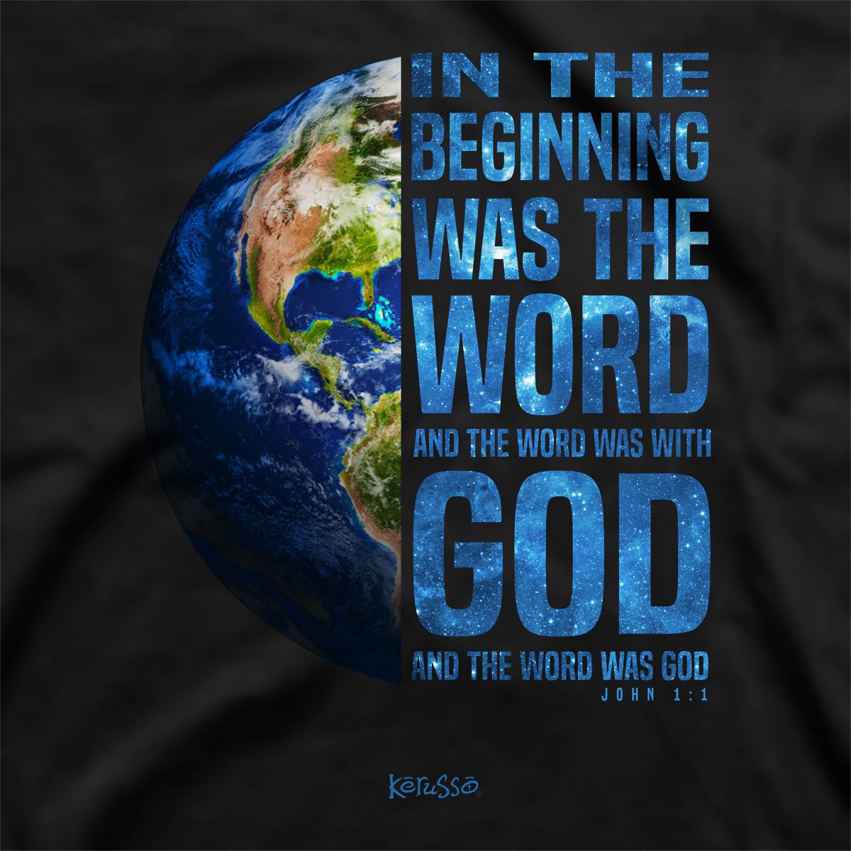 Kerusso Christian T-Shirt In The Beginning Globe | Unisex T-Shirts | 3