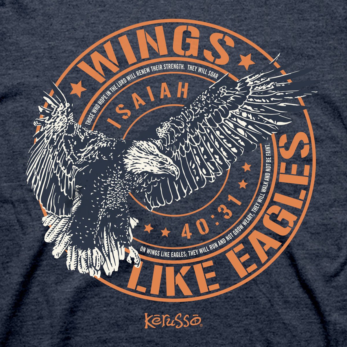 Kerusso Christian T-Shirt Wings Like Eagles Crest | Unisex T-Shirts | 3