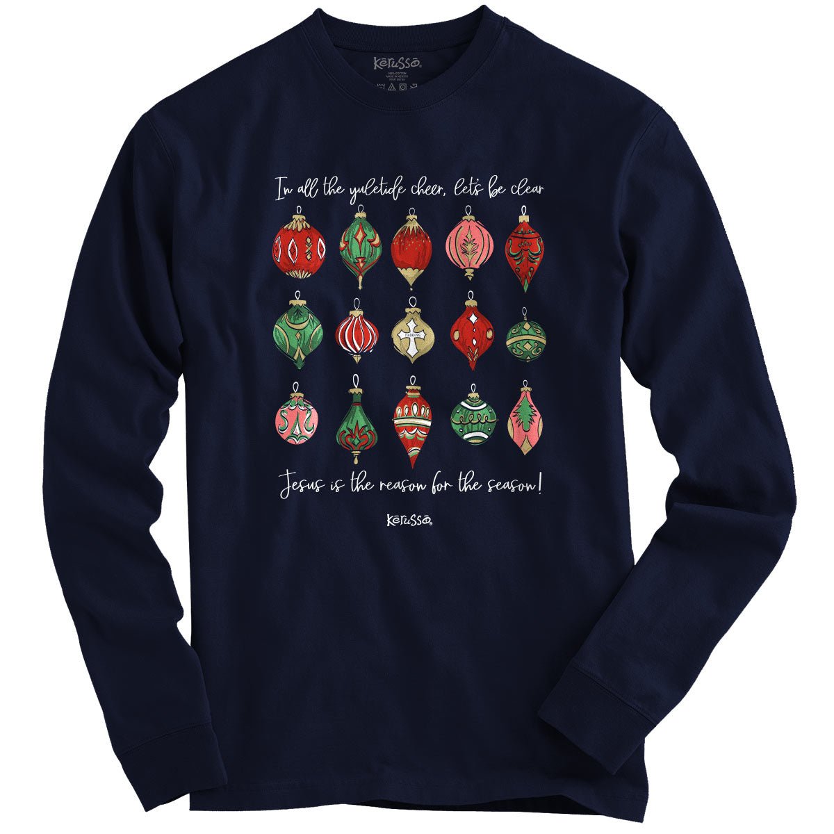 Kerusso Christmas Long Sleeve T-Shirt Ornaments | Unisex T-Shirts | 1