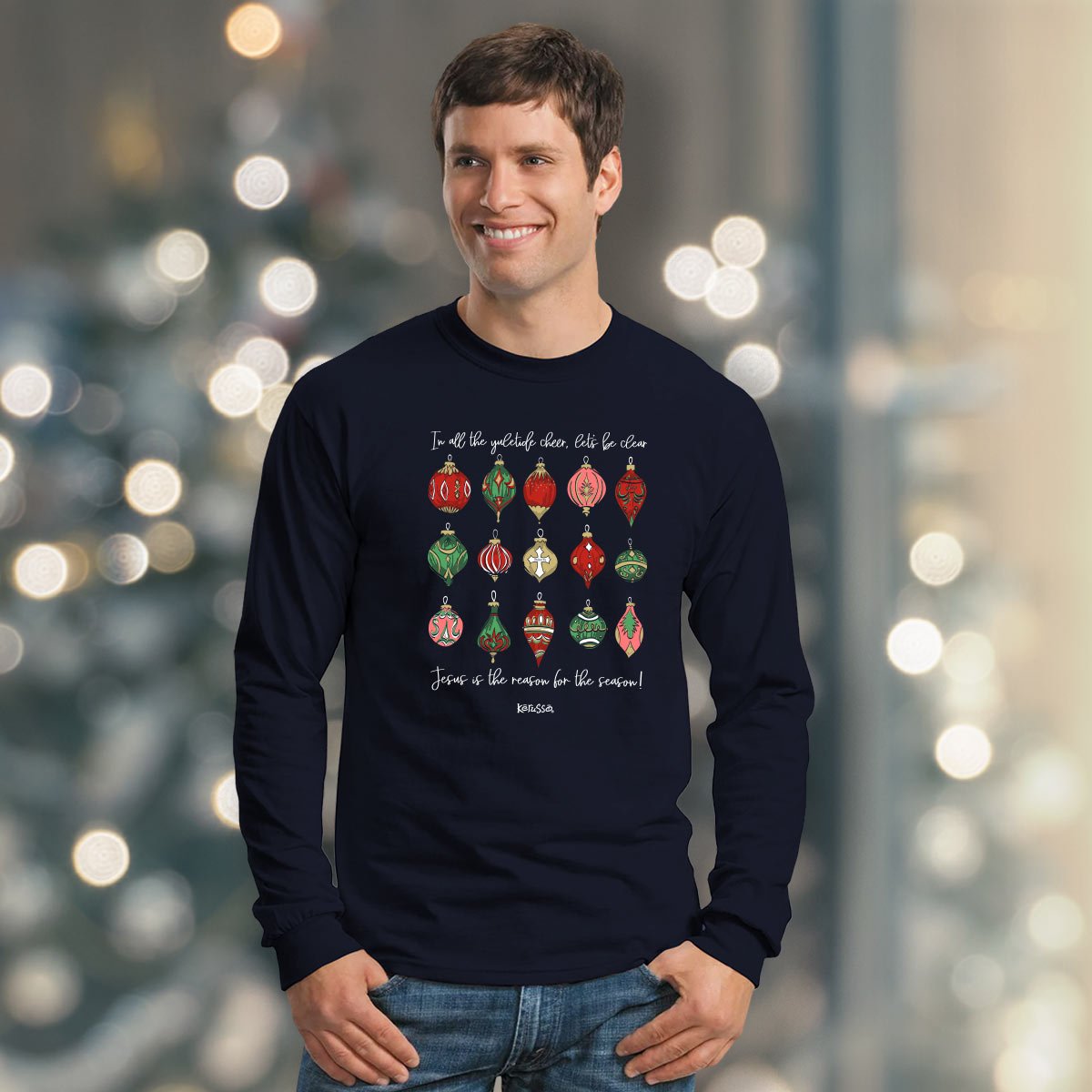 Kerusso Christmas Long Sleeve T-Shirt Ornaments | Unisex T-Shirts | 4