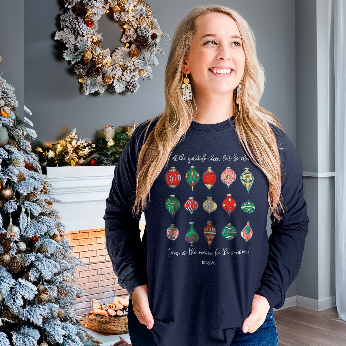 Kerusso Christmas Long Sleeve T-Shirt Ornaments | Unisex T-Shirts | 3