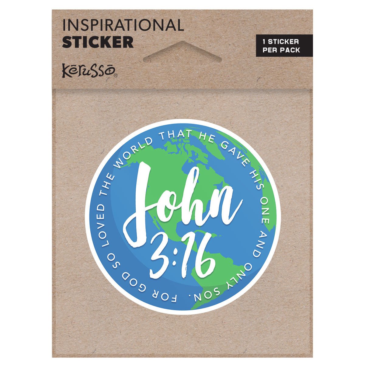 Kerusso John 3:16 World Sticker | Stickers | 1