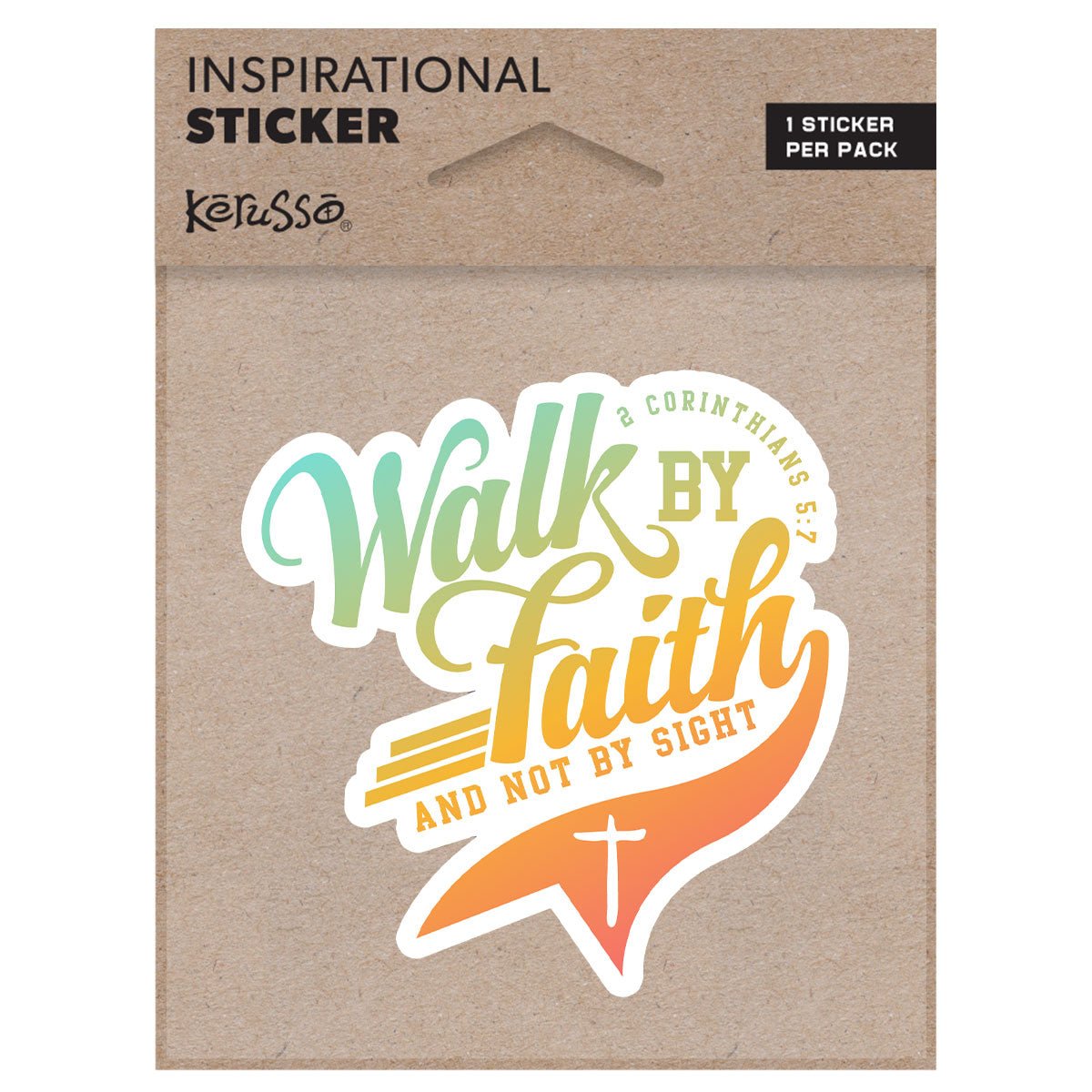 Kerusso Walk by Faith Script Sticker | Stickers | 1