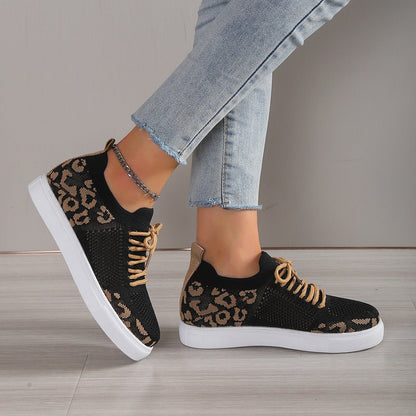 Lace - Up Leopard Flat Sneakers | Sneakers | 2