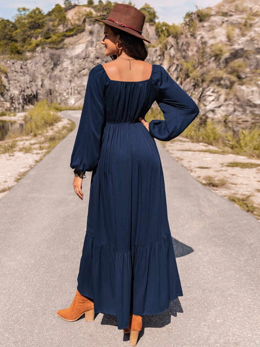 Long Sleeve Lace Trim Maxi Dress | Maxi Dresses | 2