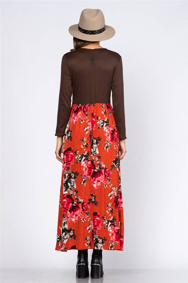 Mocha Red Fox Floral Maxi Dress | | 4