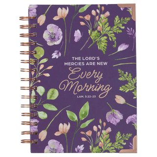 New Mercies Every Morning Purple Floral Wire - bound Journal - Lamentations 3:22 - 23 | Journals | 1