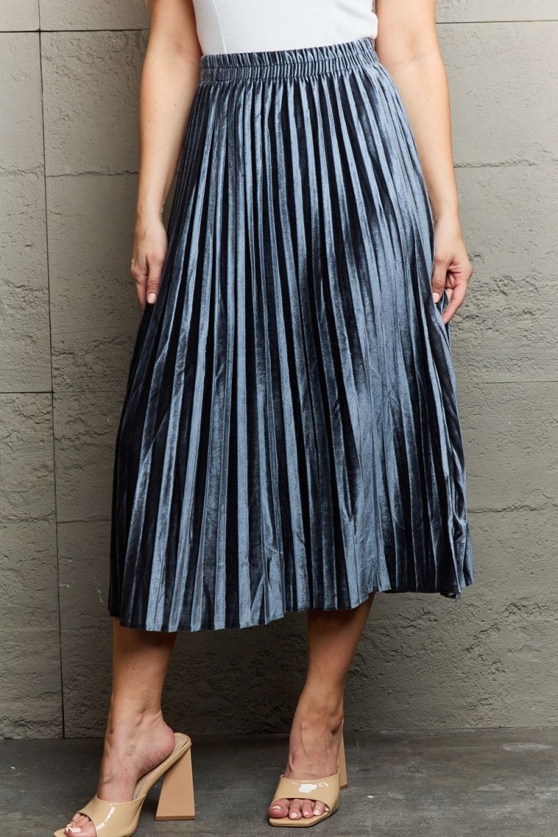 Ninexis Accordion Pleated Flowy Midi Skirt | Midi Skirts | 3