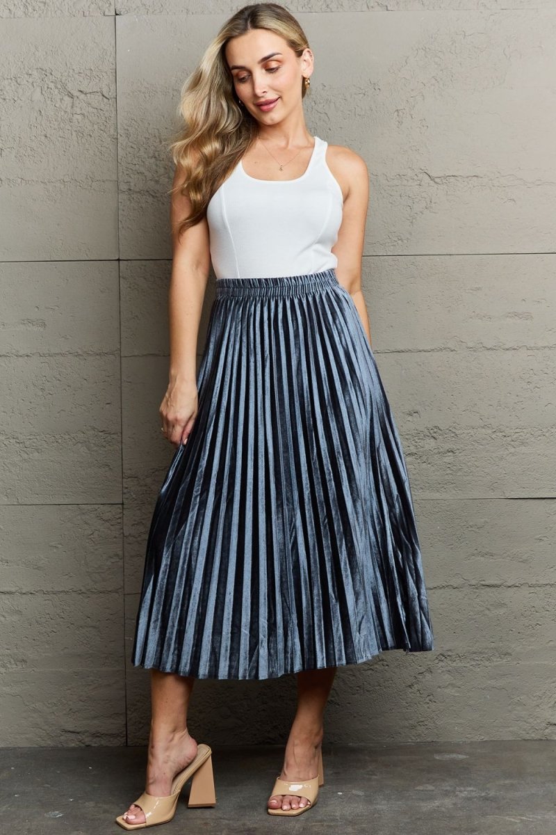 Ninexis Accordion Pleated Flowy Midi Skirt | Midi Skirts | 5