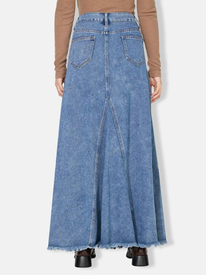 Raw Hem Maxi Denim Skirt | Denim Skirts | 3