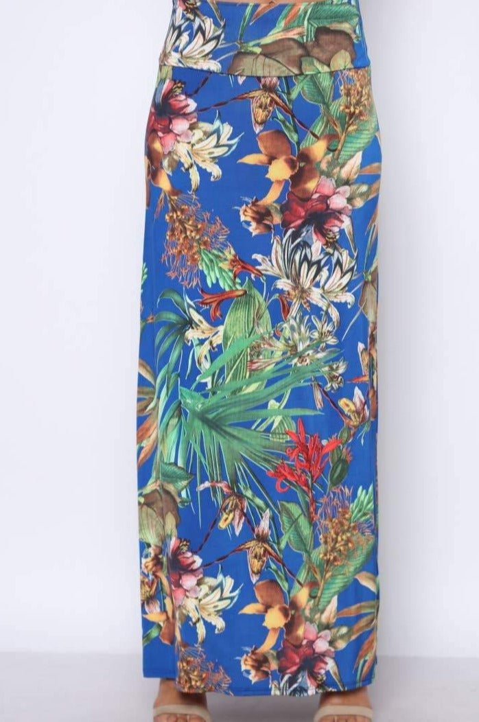 Royal Tropical Print Maxi Skirt | Maxi Skirts | 1