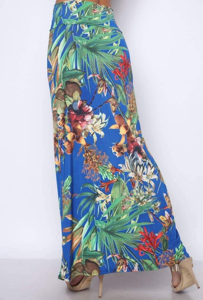 Royal Tropical Print Maxi Skirt | Maxi Skirts | 2