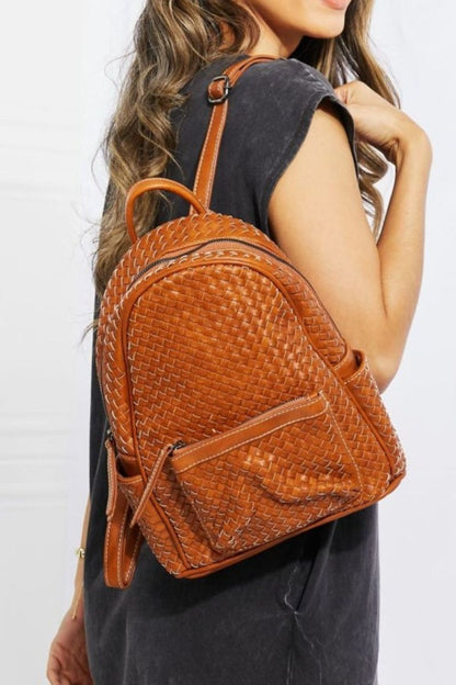 SHOMICO Certainly Chic Faux Leather Woven Backpack | Backpacks | 1