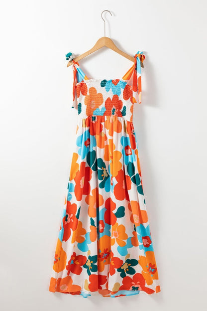 Smocked Printed Square Neck Dress | Maxi Dresses | 7