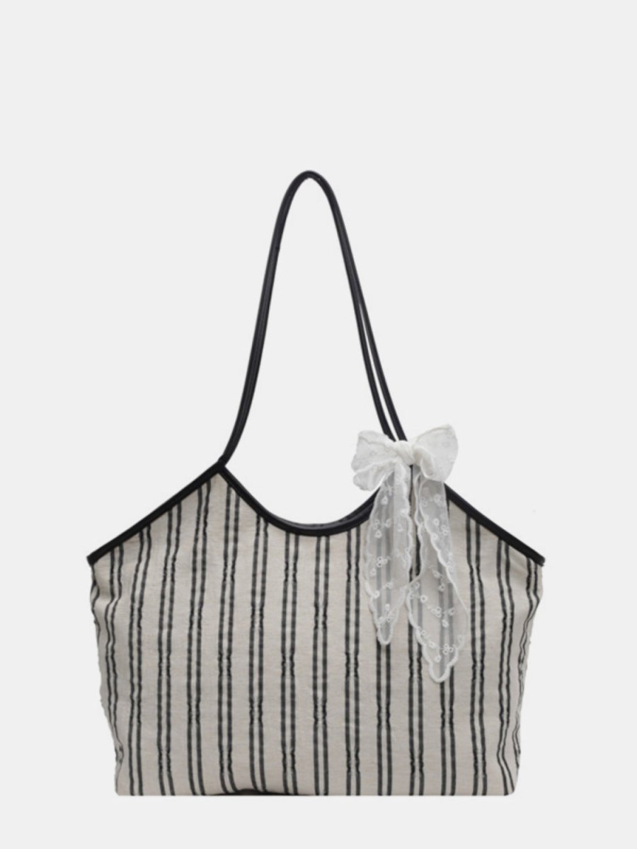 Striped Canvas Tote Bag | Totes | 1