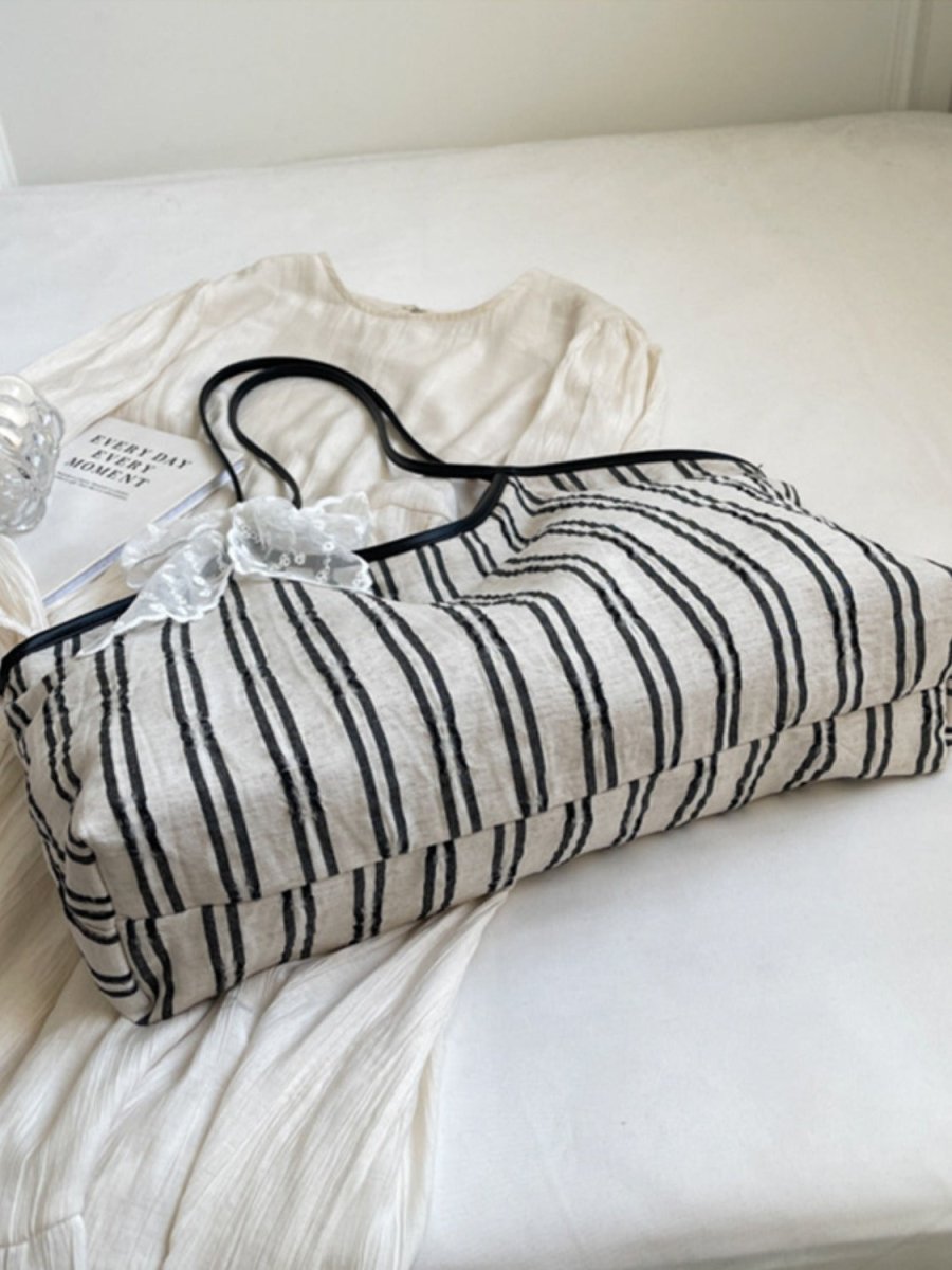 Striped Canvas Tote Bag | Totes | 4