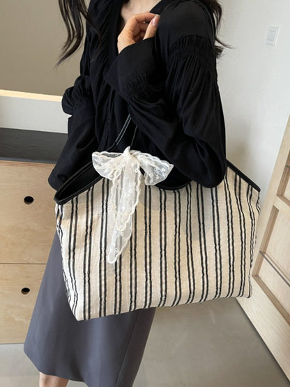 Striped Canvas Tote Bag | Totes | 7