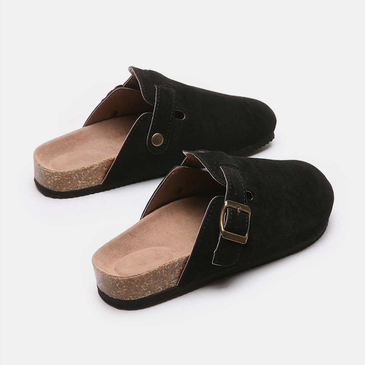 Suede Closed Toe Buckle Slide | Slides | 4