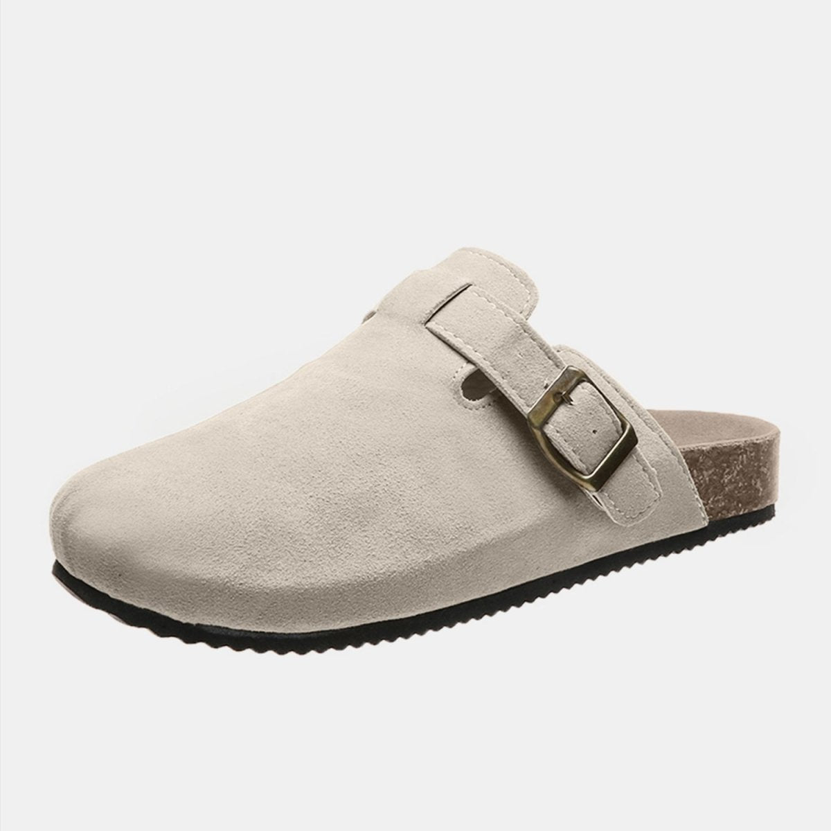 Suede Closed Toe Buckle Slide | Slides | 18