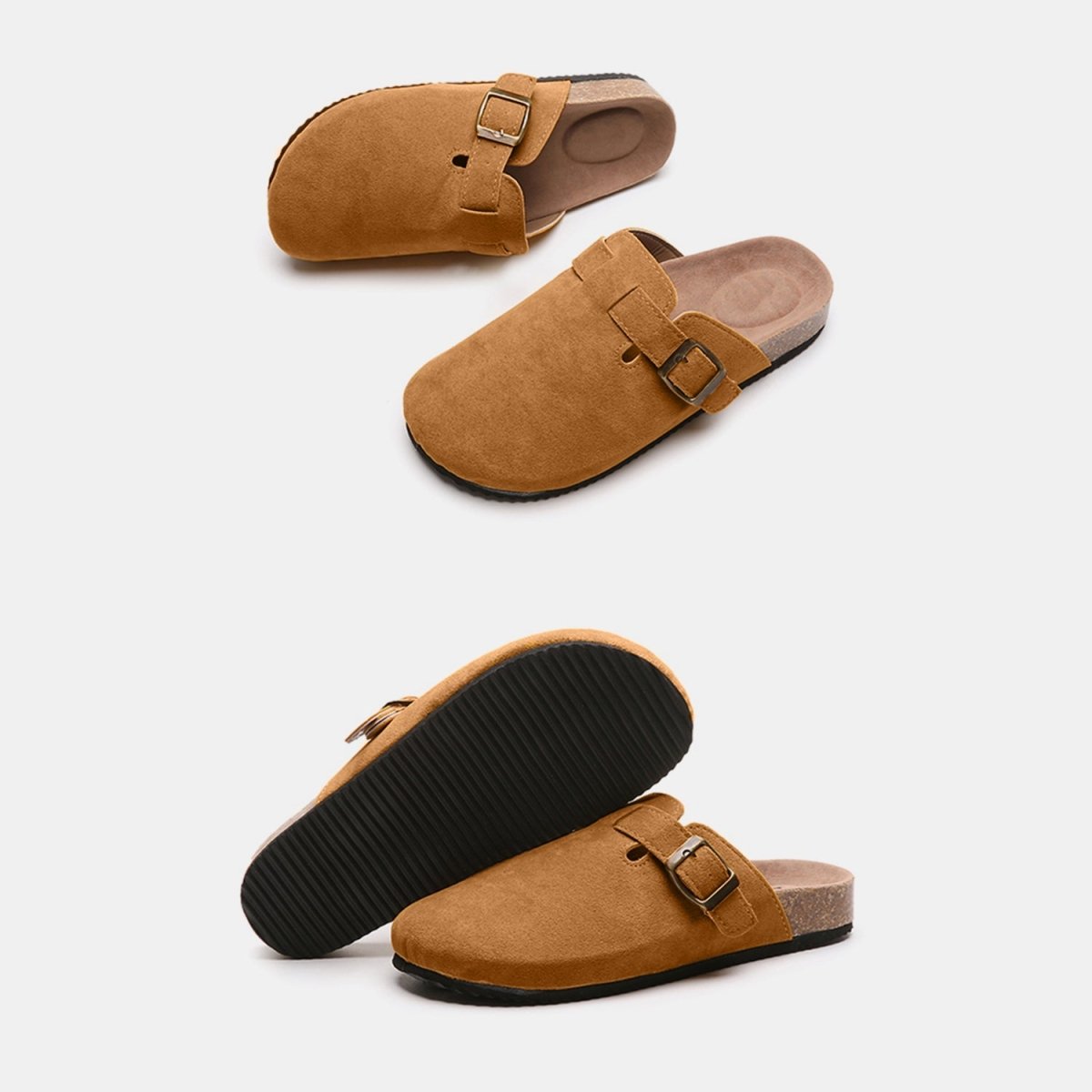 Suede Closed Toe Buckle Slide | Slides | 13