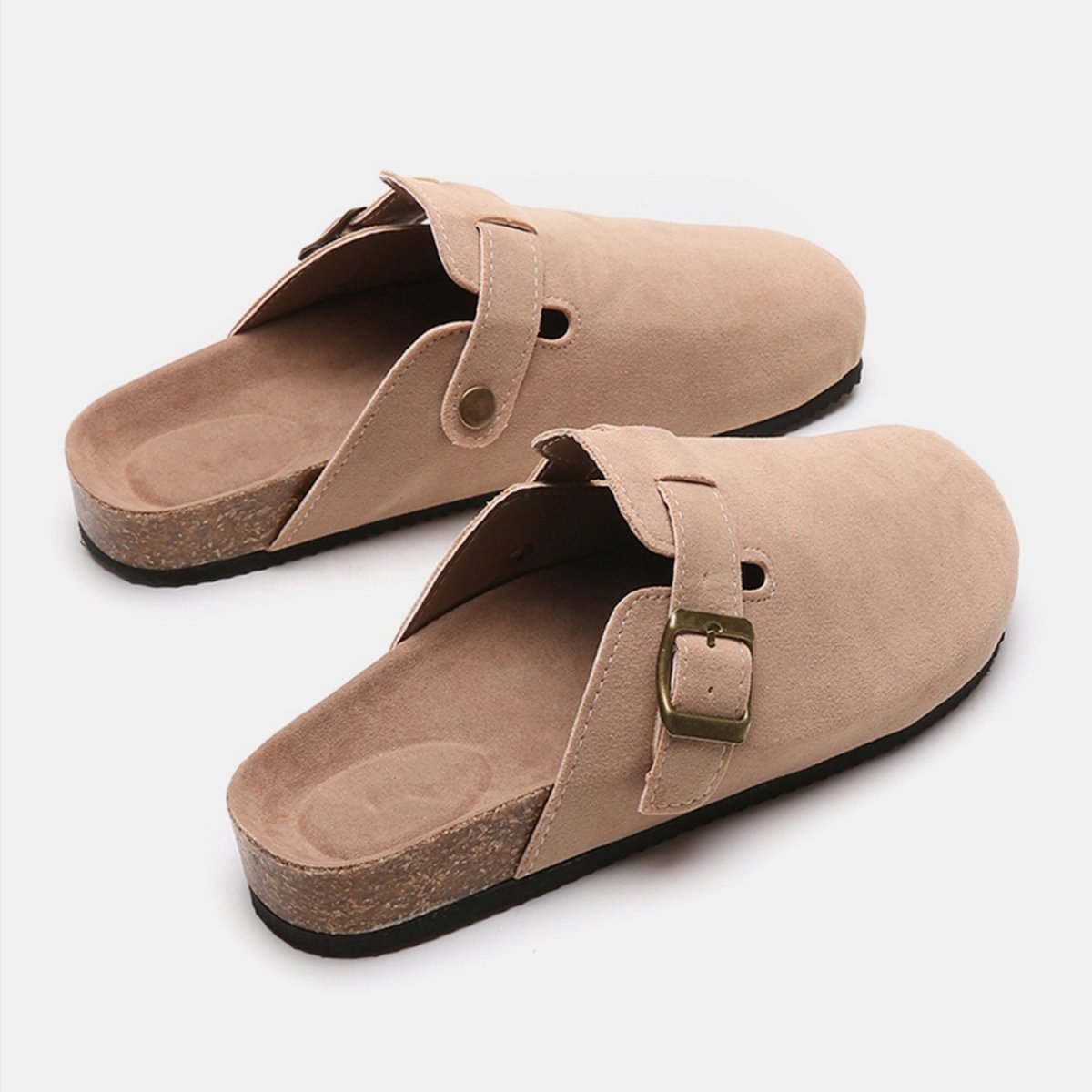 Suede Closed Toe Buckle Slide | Slides | 16