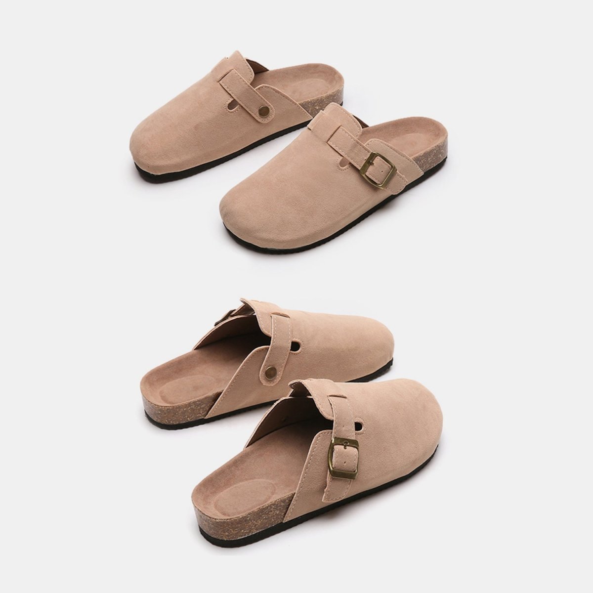 Suede Closed Toe Buckle Slide | Slides | 17