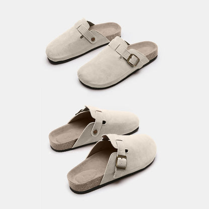 Suede Closed Toe Buckle Slide | Slides | 21