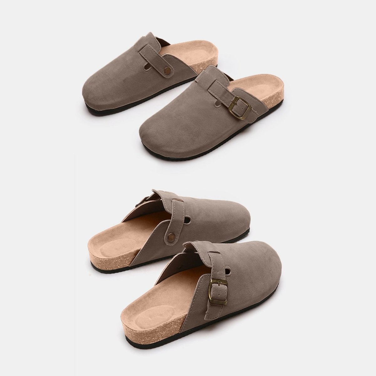 Suede Closed Toe Buckle Slide | Slides | 25