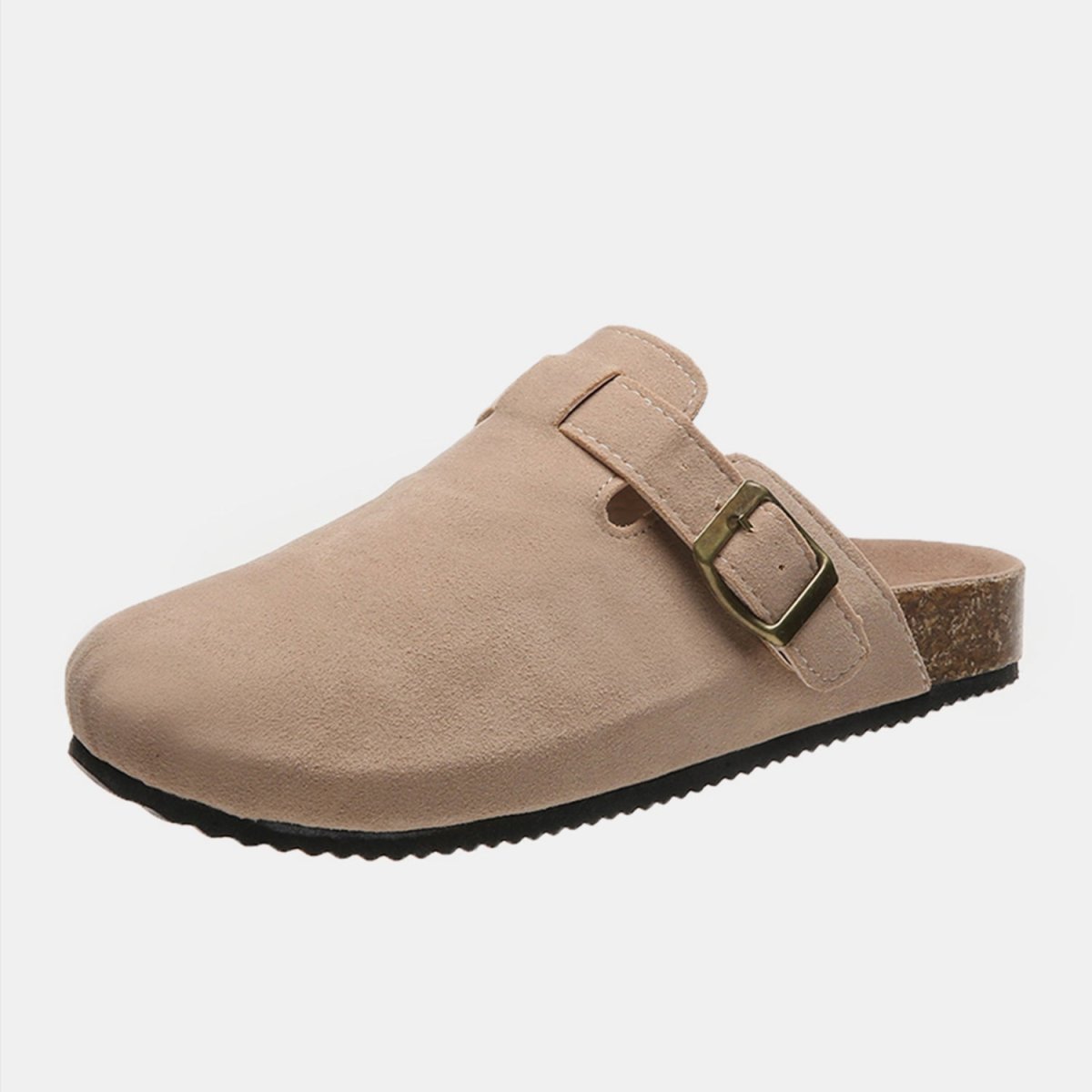 Suede Closed Toe Buckle Slide | Slides | 14