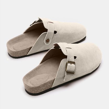 Suede Closed Toe Buckle Slide | Slides | 20