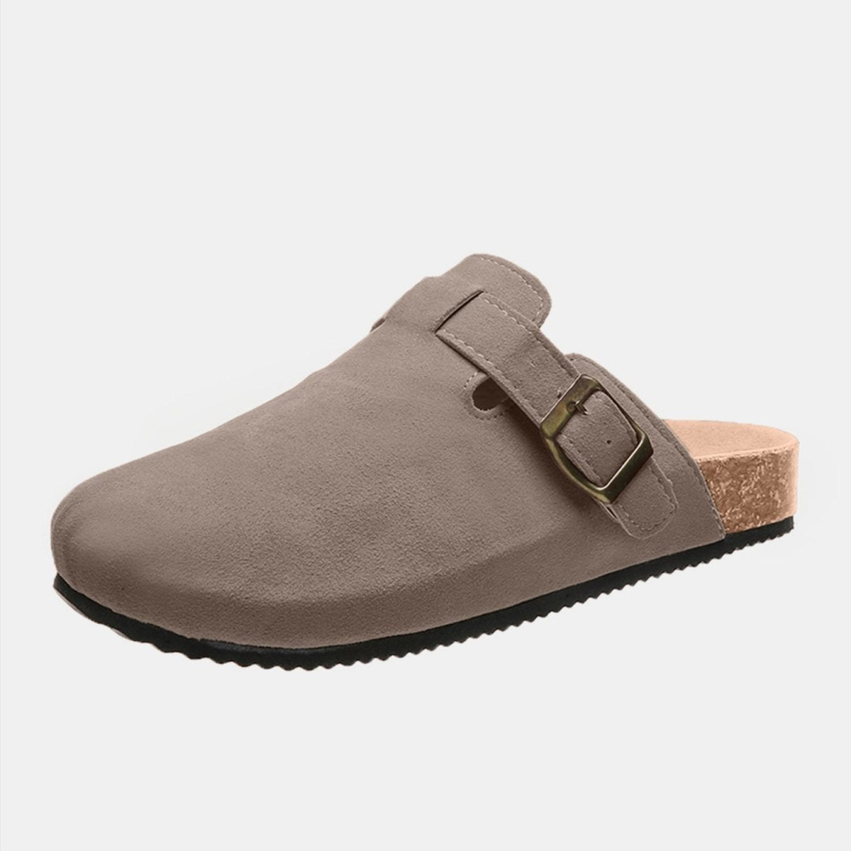 Suede Closed Toe Buckle Slide | Slides | 22