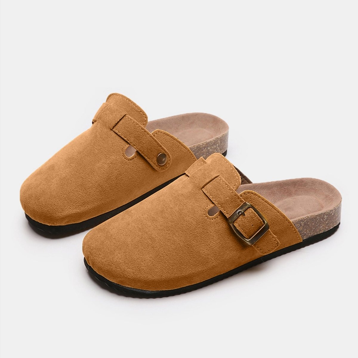 Suede Closed Toe Buckle Slide | Slides | 11