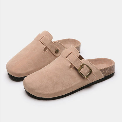 Suede Closed Toe Buckle Slide | Slides | 15