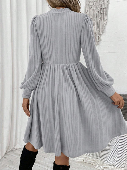 Textured Turtleneck Long Sleeve Dress | Midi Dresses | 2