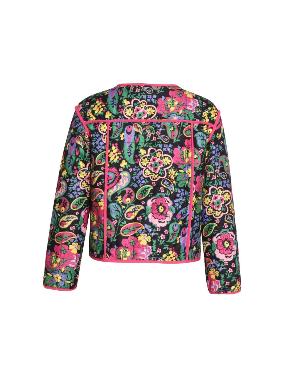 Tied Printed Long Sleeve Jacket | Jackets | 3