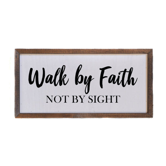 Walk By Faith Spiritual Wall Art (12x6) | 2FruitBearers