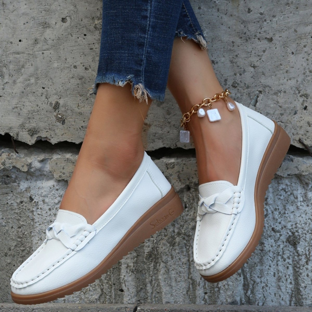 Weave Wedge Heeled Loafers | Loafers | 11