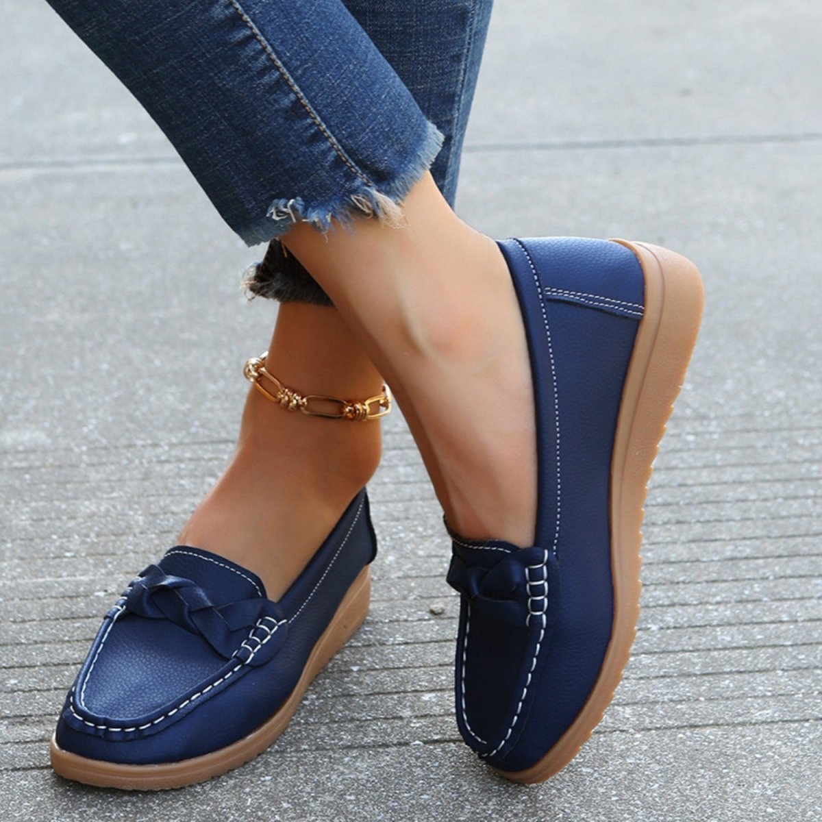 Weave Wedge Heeled Loafers | Loafers | 7