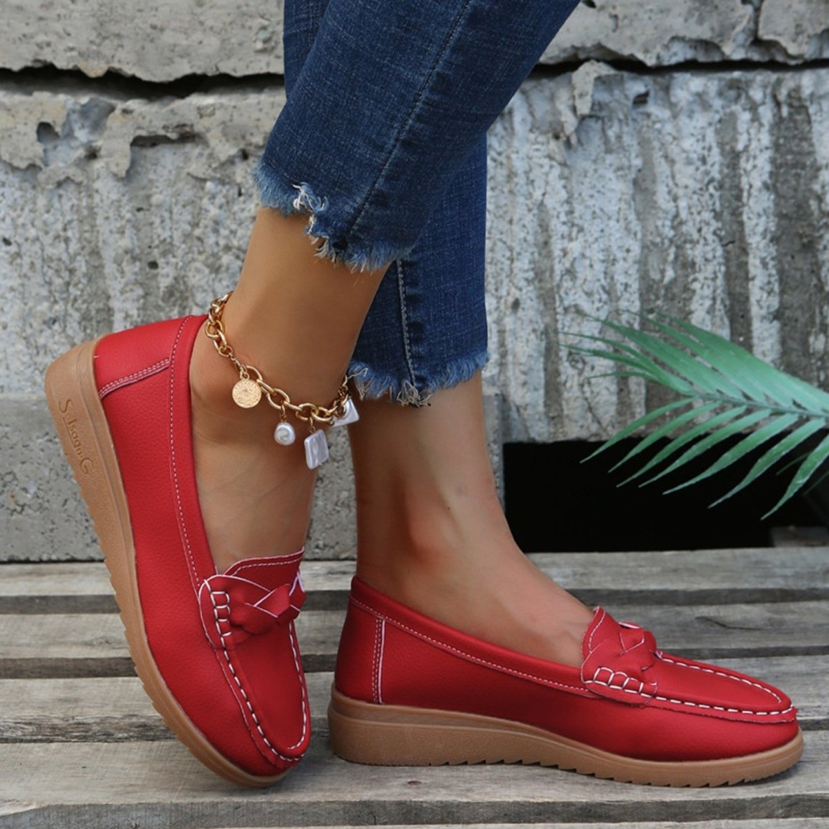 Weave Wedge Heeled Loafers | Loafers | 15