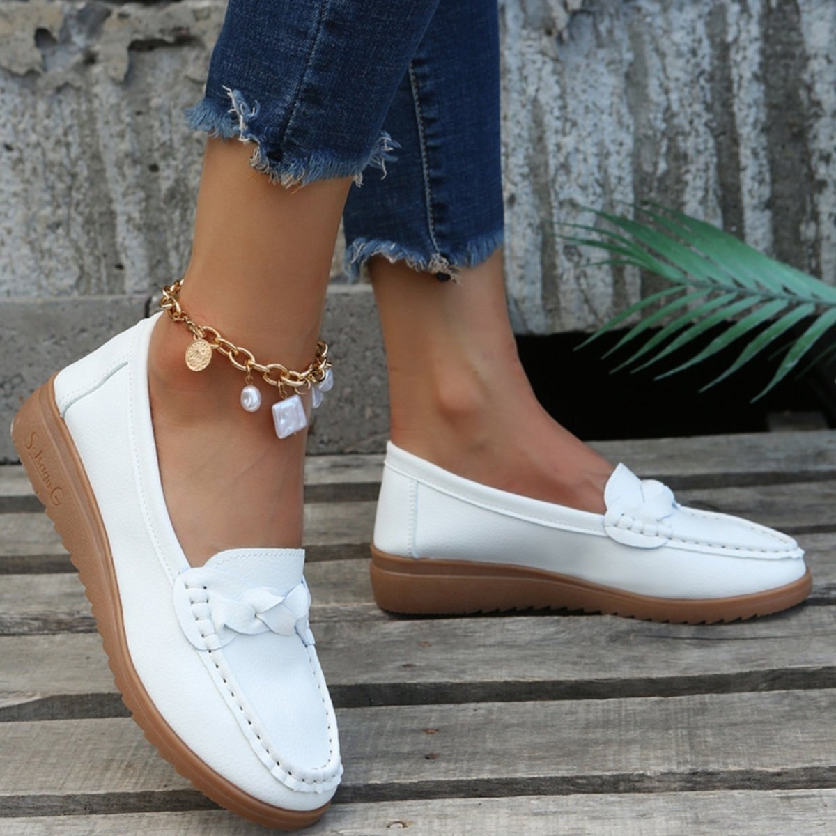 Weave Wedge Heeled Loafers | Loafers | 10