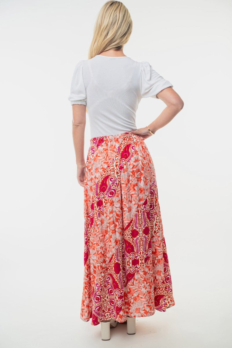 White Birch Full Size High Waisted Floral Woven Skirt | Maxi Skirts | 2