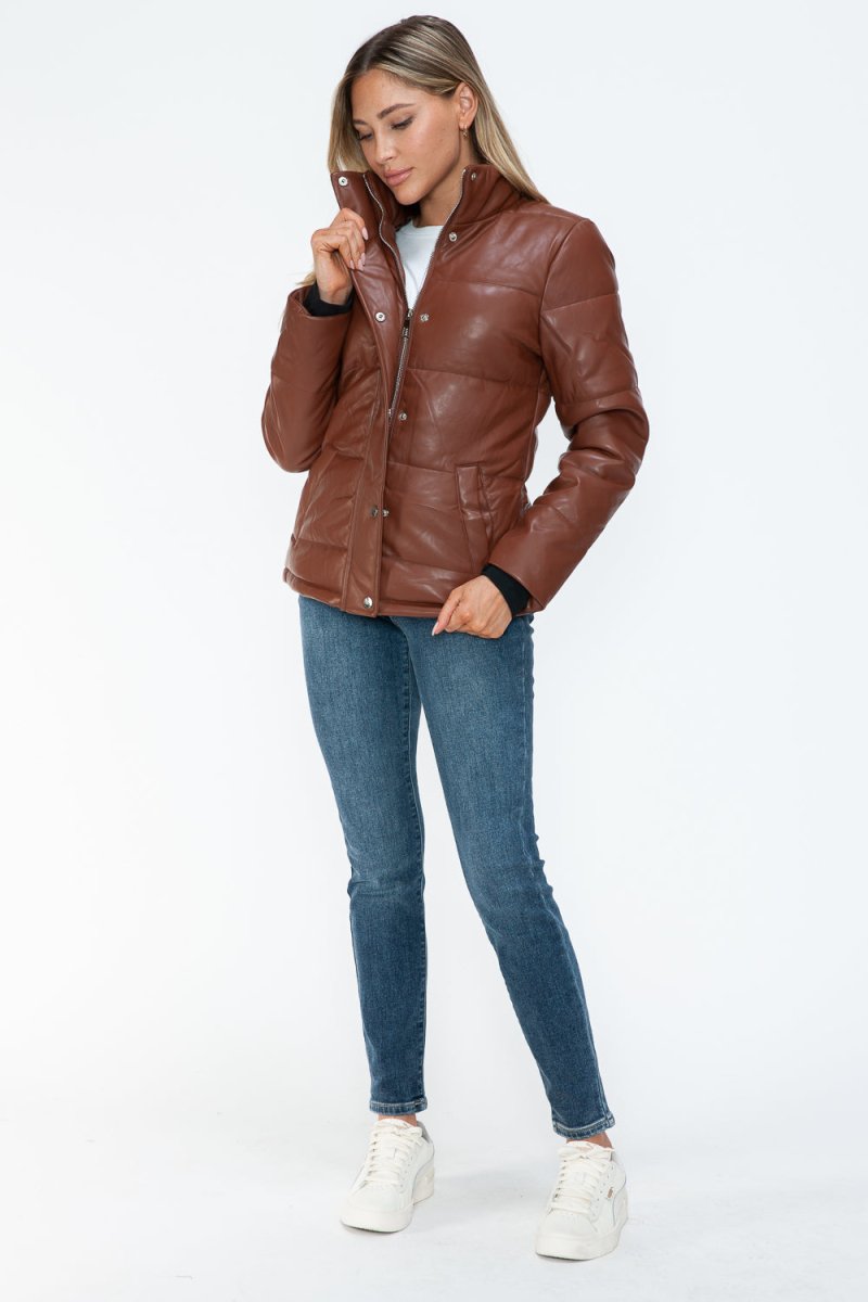 YMI Pocketed Zip Up Turtleneck Puffer Jacket | Coats | 14