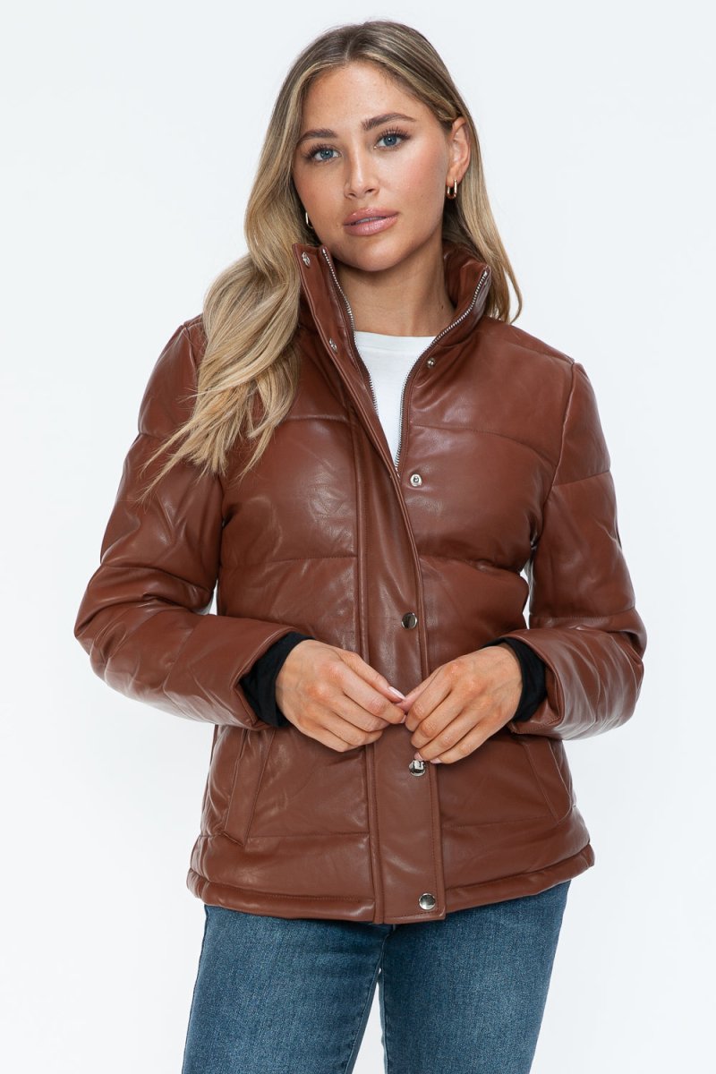 YMI Pocketed Zip Up Turtleneck Puffer Jacket | Coats | 7