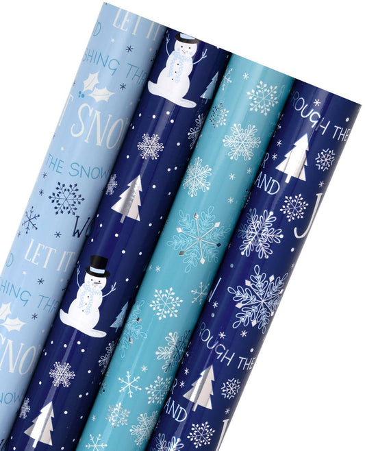 Winter Wonderland Foil Wrapping Paper Bundle