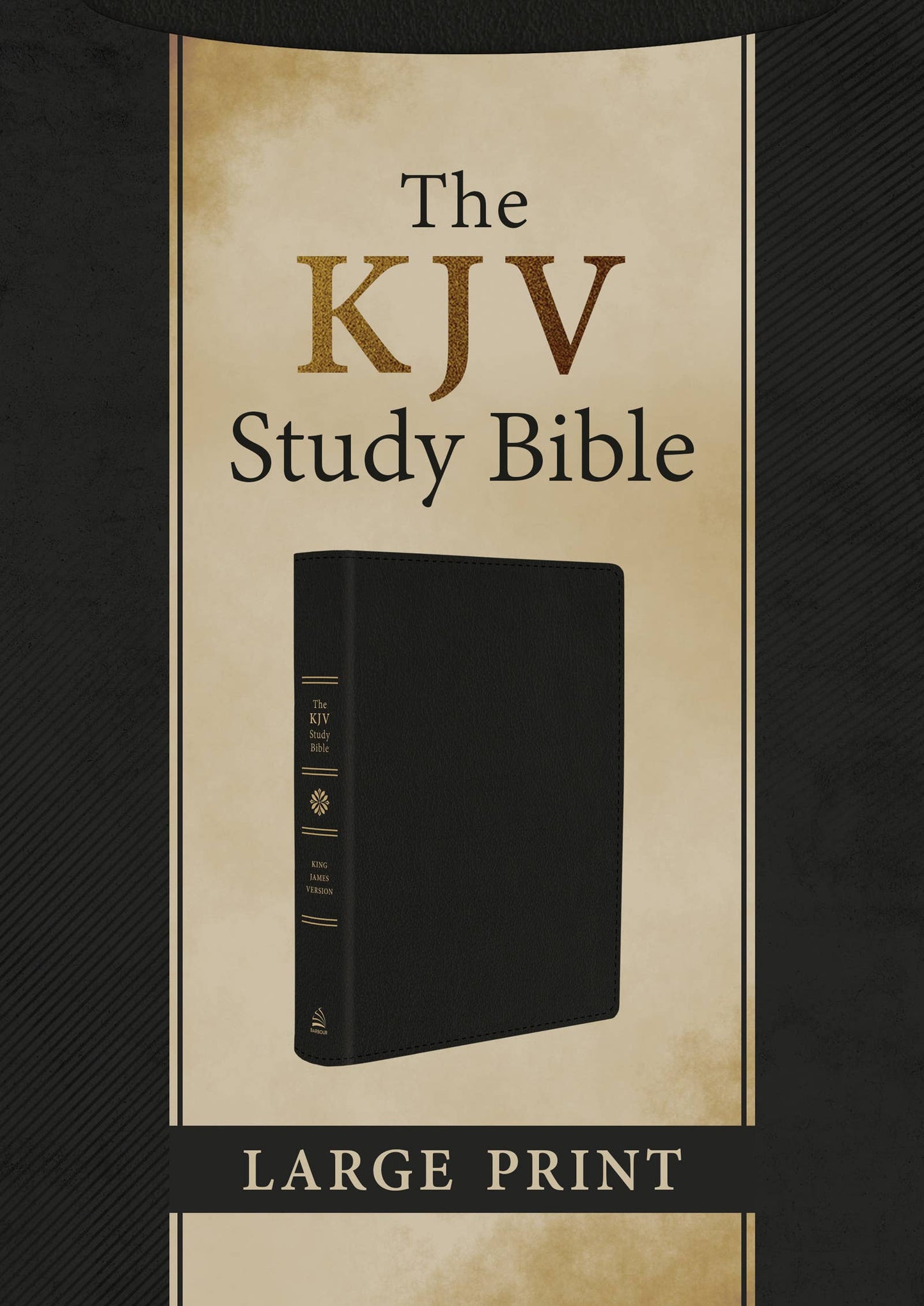 Studijní Bible KJV, velký tisk [černá pravá kůže]