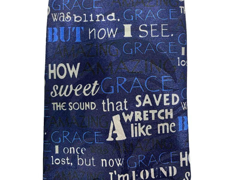 Amazing Grace Blue Polyester Tie | 2FruitBearers