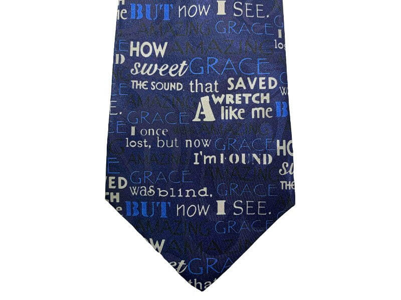 Amazing Grace Blue Polyester Tie | 2FruitBearers