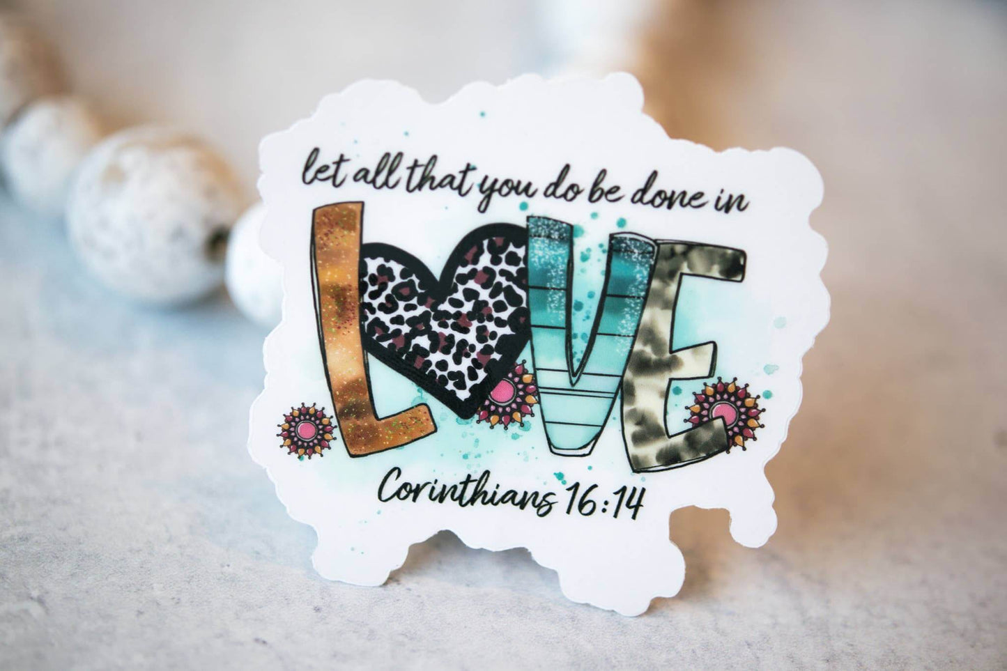 Be Done In Love Christian Clear Sticker, 3x3 | 2FruitBearers