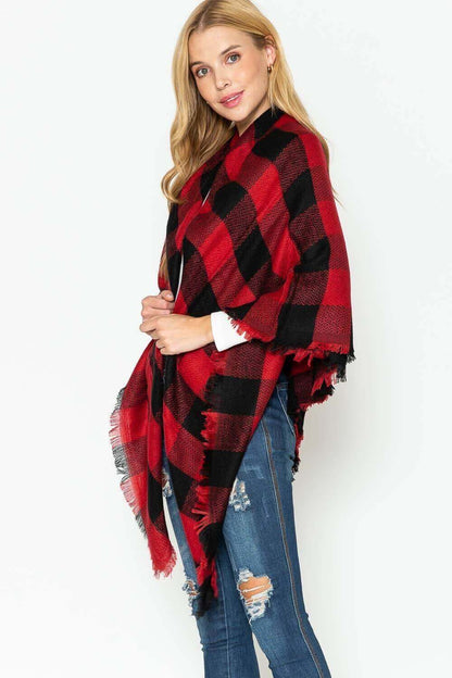 Black/Red Aurora Lux Buffalo Plaid Scarf | 2FruitBearers